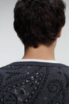 Pop Paisley Knitted Cardigan Anthracite/Black