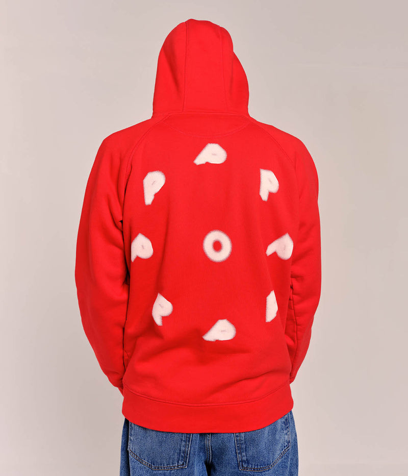 Pop Blurred Logo Hooded Sweat Goji Berry