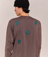 Pop Logo Longsleeve T-Shirt Charcoal/Bayberry