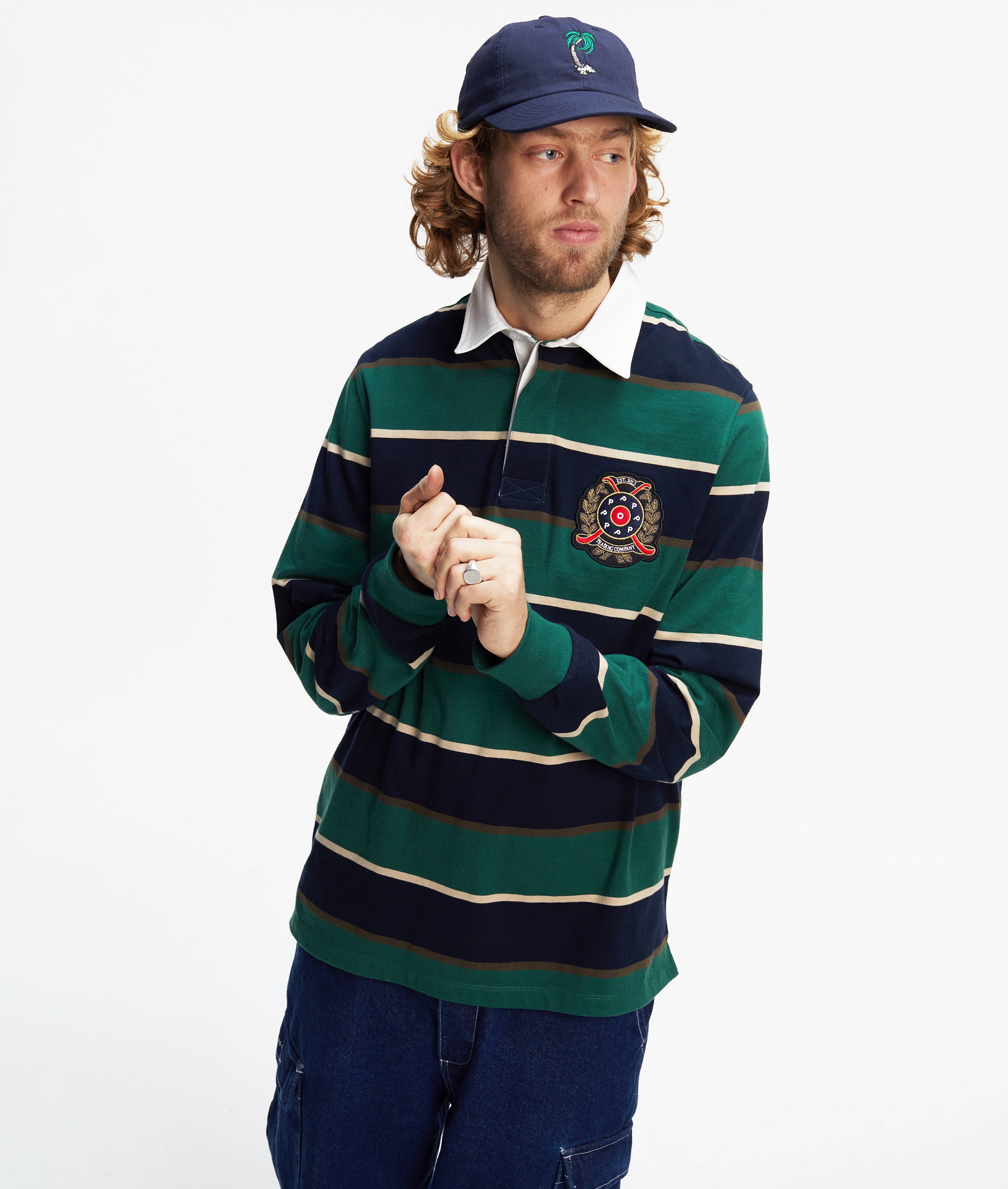 Multicolor Pop Trading Company Striped Rugby Polo Shirt