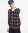 Pop Burlington Knitted Spencer Vest Charcoal/Multi