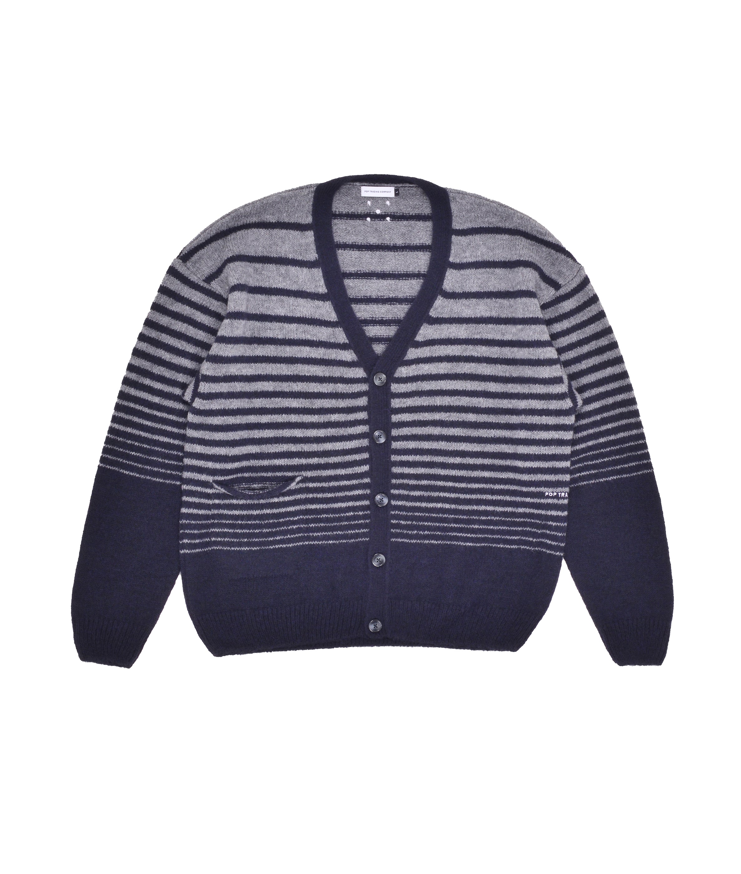 Pop Knitted Cardigan Navy/Grey