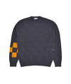 Pop Checked Panel Knitted Crewneck
